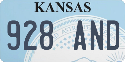 KS license plate 928AND