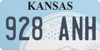 KS license plate 928ANH