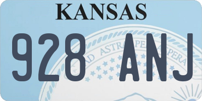 KS license plate 928ANJ