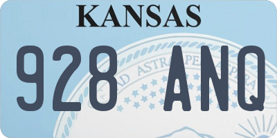 KS license plate 928ANQ