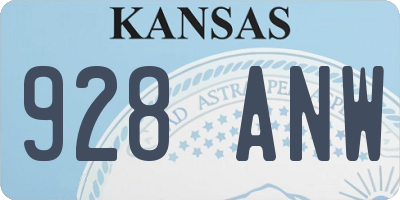 KS license plate 928ANW