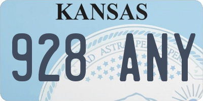 KS license plate 928ANY