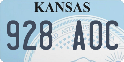 KS license plate 928AOC