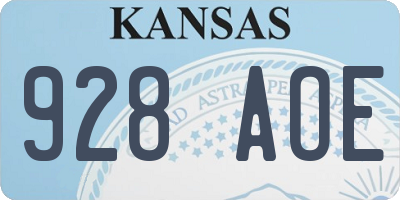 KS license plate 928AOE