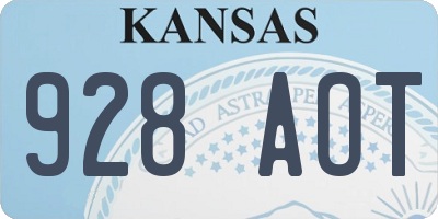 KS license plate 928AOT