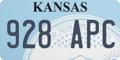 KS license plate 928APC