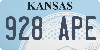 KS license plate 928APE