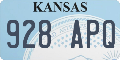 KS license plate 928APQ