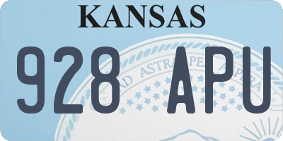 KS license plate 928APU