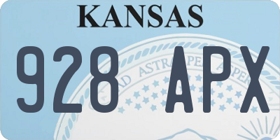 KS license plate 928APX