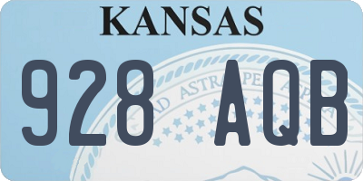 KS license plate 928AQB