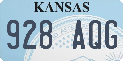 KS license plate 928AQG
