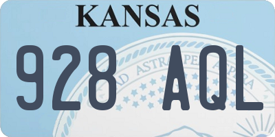 KS license plate 928AQL