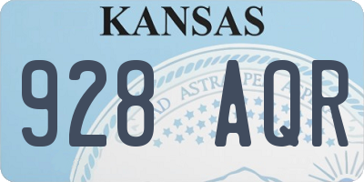 KS license plate 928AQR