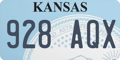KS license plate 928AQX