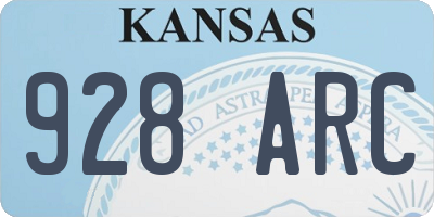 KS license plate 928ARC