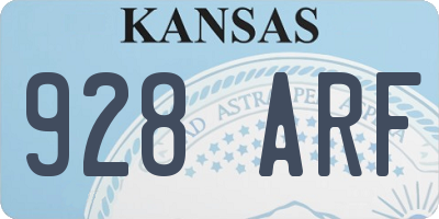 KS license plate 928ARF