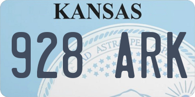 KS license plate 928ARK