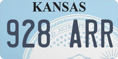 KS license plate 928ARR