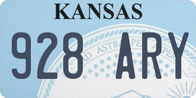 KS license plate 928ARY