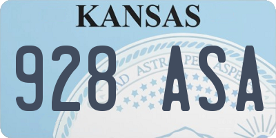 KS license plate 928ASA