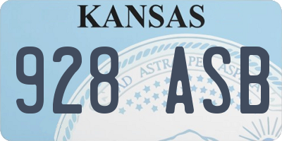 KS license plate 928ASB