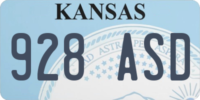 KS license plate 928ASD