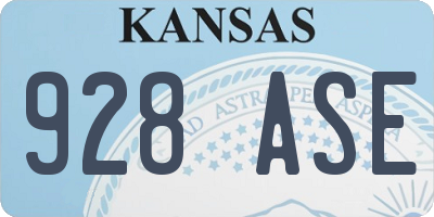 KS license plate 928ASE