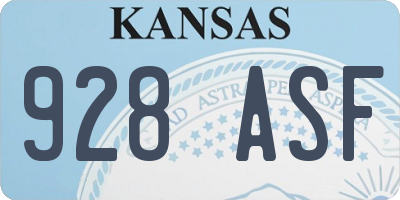 KS license plate 928ASF