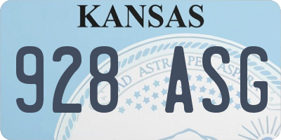 KS license plate 928ASG