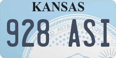 KS license plate 928ASI