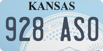 KS license plate 928ASO