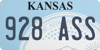 KS license plate 928ASS
