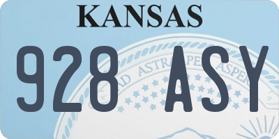 KS license plate 928ASY