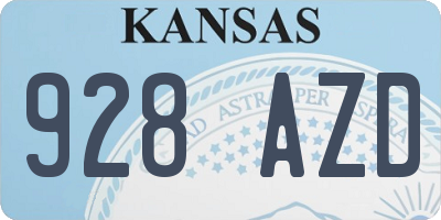 KS license plate 928AZD