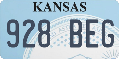 KS license plate 928BEG