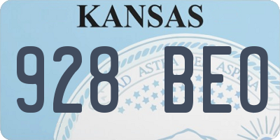 KS license plate 928BEO
