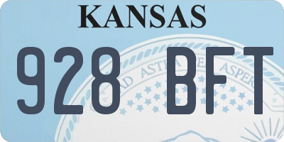 KS license plate 928BFT