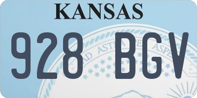 KS license plate 928BGV