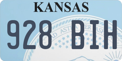 KS license plate 928BIH