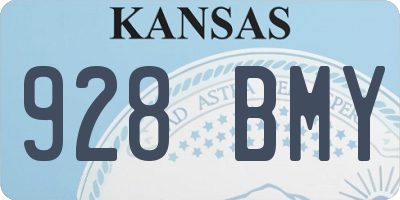 KS license plate 928BMY