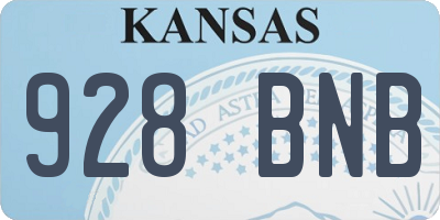 KS license plate 928BNB
