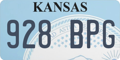 KS license plate 928BPG
