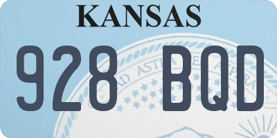 KS license plate 928BQD