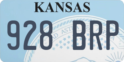 KS license plate 928BRP