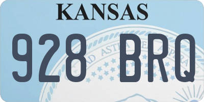 KS license plate 928BRQ