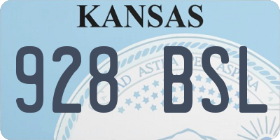 KS license plate 928BSL