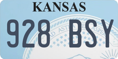 KS license plate 928BSY