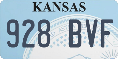 KS license plate 928BVF