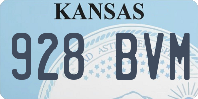 KS license plate 928BVM